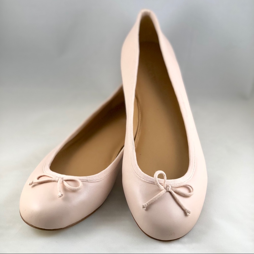 J. CREW Pale Pink Leather Ballet Flats